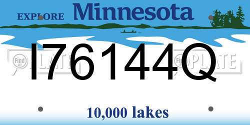 I76144Q Minnesota License Plate