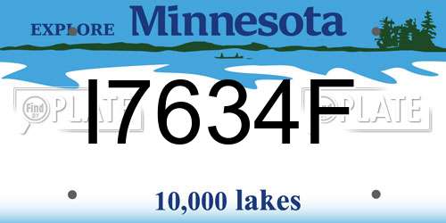 I7634F Minnesota License Plate