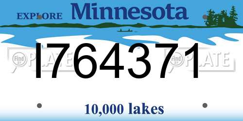 I764371 Minnesota License Plate