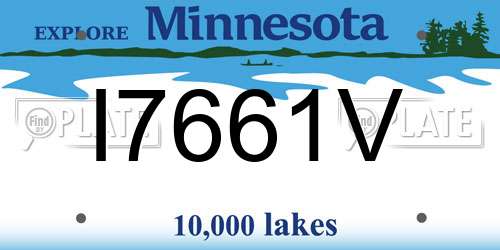 I7661V Minnesota License Plate