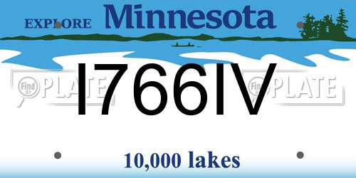 I766IV Minnesota License Plate