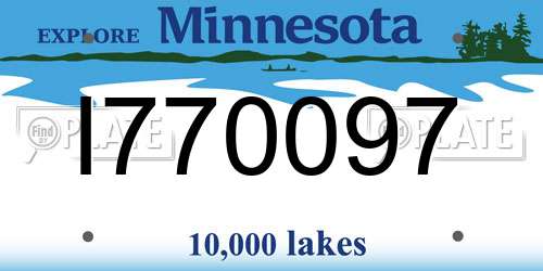 I770097 Minnesota License Plate