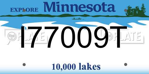 I77009T Minnesota License Plate