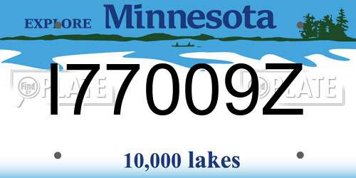 I77009Z Minnesota License Plate
