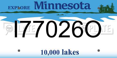 I77026O Minnesota License Plate