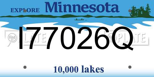 I77026Q Minnesota License Plate
