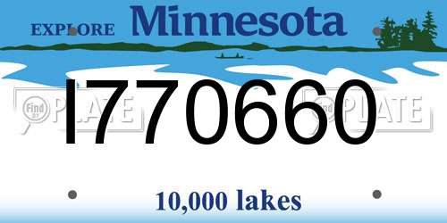I770660 Minnesota License Plate