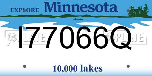 I77066Q Minnesota License Plate
