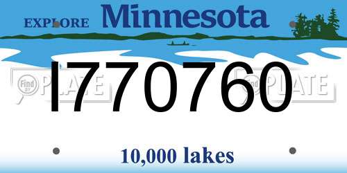 I770760 Minnesota License Plate