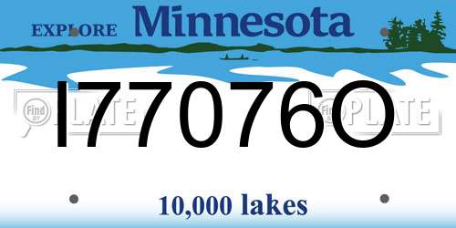 I77076O Minnesota License Plate