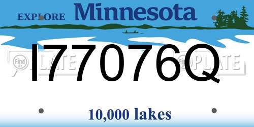I77076Q Minnesota License Plate