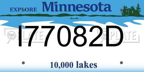 I77082D Minnesota License Plate