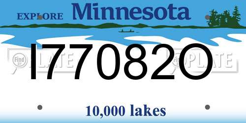 I77082O Minnesota License Plate