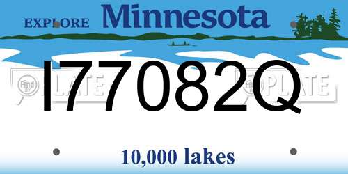 I77082Q Minnesota License Plate