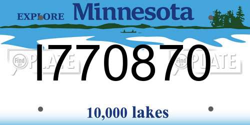 I770870 Minnesota License Plate