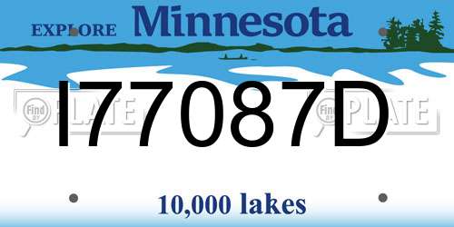 I77087D Minnesota License Plate