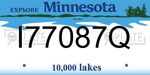 I77087Q Minnesota License Plate