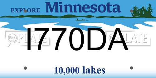 I770DA Minnesota License Plate