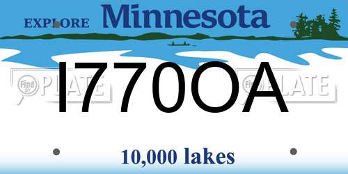 I770OA Minnesota License Plate