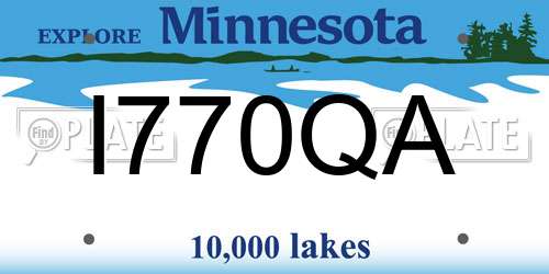 I770QA Minnesota License Plate