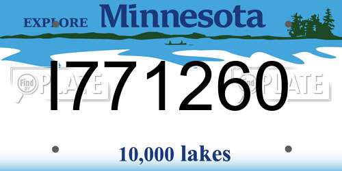 I771260 Minnesota License Plate