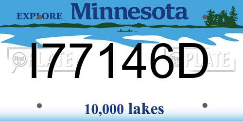 I77146D Minnesota License Plate