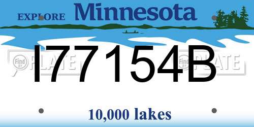 I77154B Minnesota License Plate