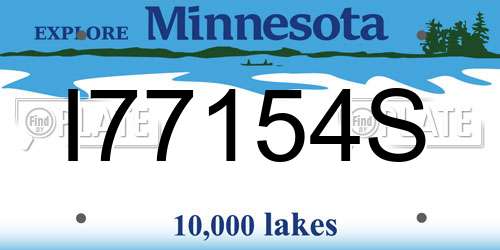 I77154S Minnesota License Plate