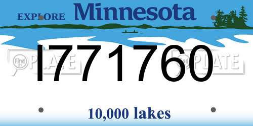 I771760 Minnesota License Plate