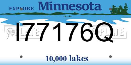I77176Q Minnesota License Plate