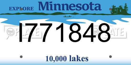 I771848 Minnesota License Plate