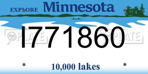 I771860 Minnesota License Plate