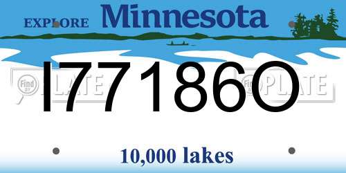 I77186O Minnesota License Plate