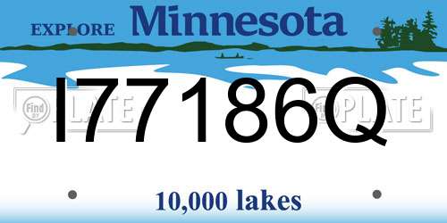 I77186Q Minnesota License Plate