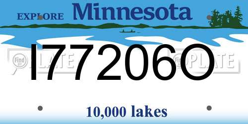 I77206O Minnesota License Plate
