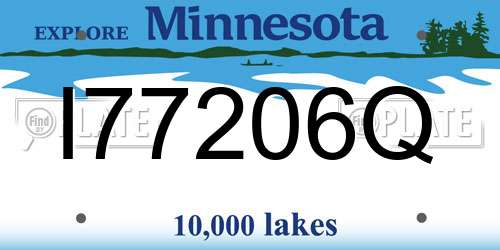 I77206Q Minnesota License Plate