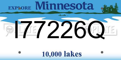 I77226Q Minnesota License Plate