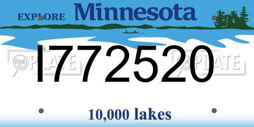 I772520 Minnesota License Plate