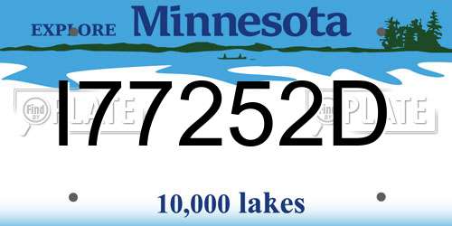 I77252D Minnesota License Plate