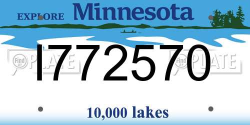 I772570 Minnesota License Plate