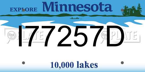 I77257D Minnesota License Plate