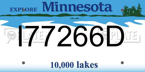 I77266D Minnesota License Plate