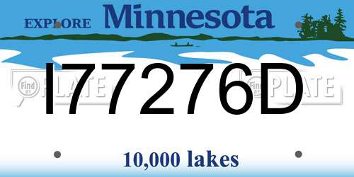 I77276D Minnesota License Plate