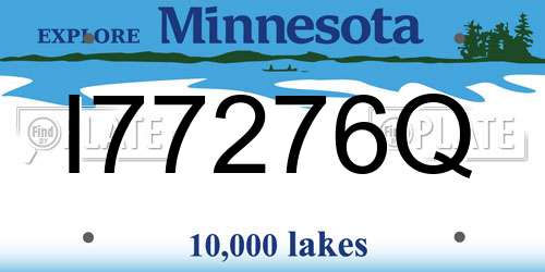 I77276Q Minnesota License Plate