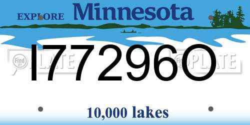 I77296O Minnesota License Plate