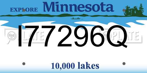 I77296Q Minnesota License Plate
