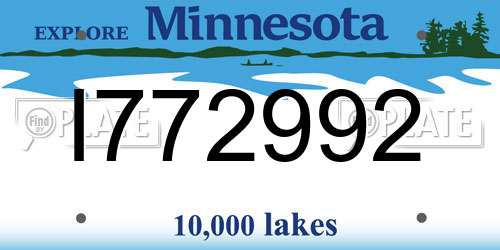 I772992 Minnesota License Plate
