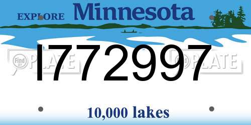 I772997 Minnesota License Plate
