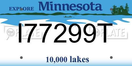 I77299T Minnesota License Plate