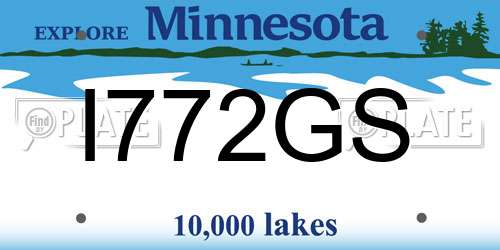 I772GS Minnesota License Plate